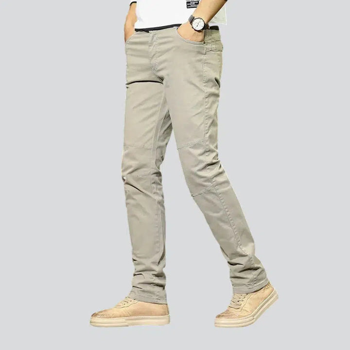 Slim color men's denim pants