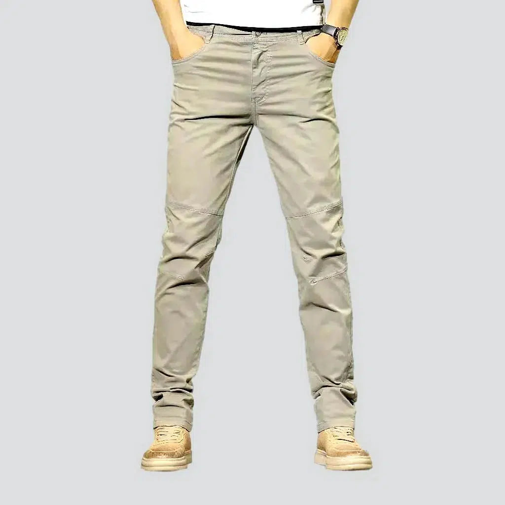 Slim color men's denim pants