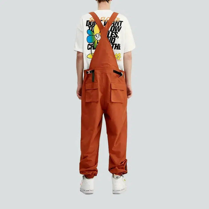 Color work men's denim jumpsuit