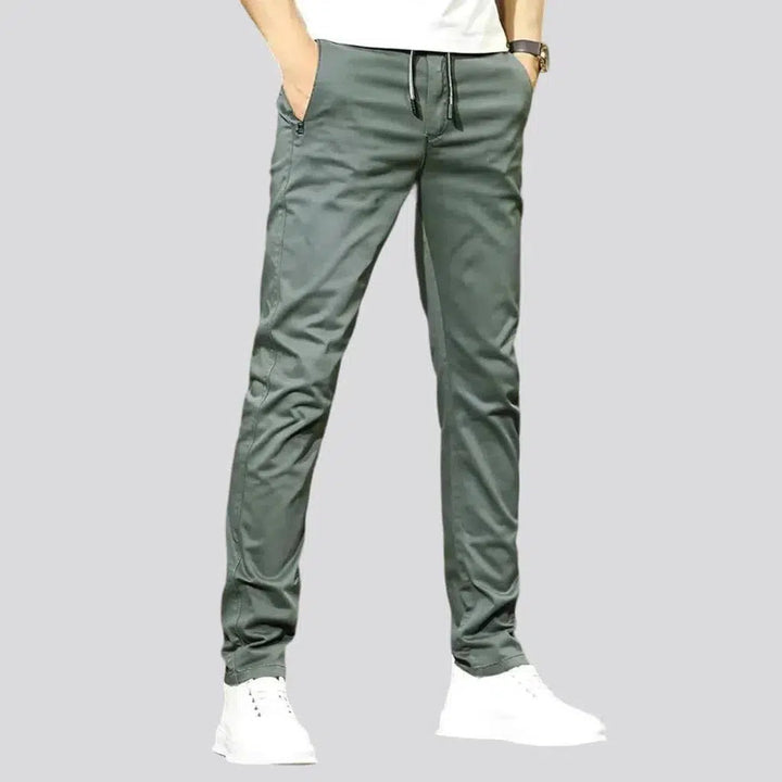 Mid-waist slim men's jeans pants