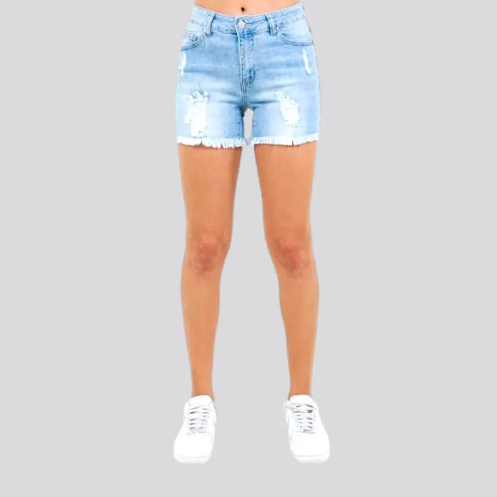 High-waist distressed denim shorts for ladies | Jeans4you.shop