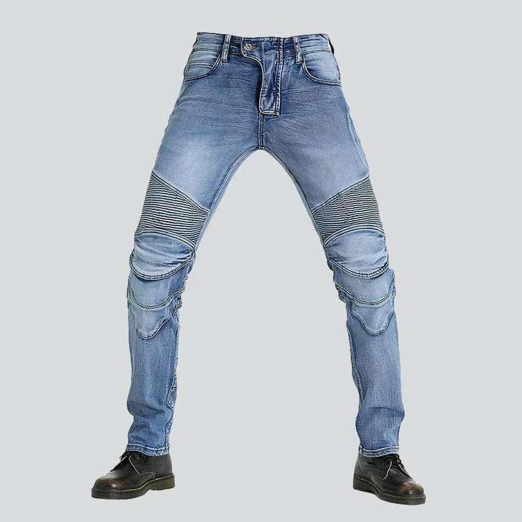Light blue men's biker jeans | Jeans4you.shop