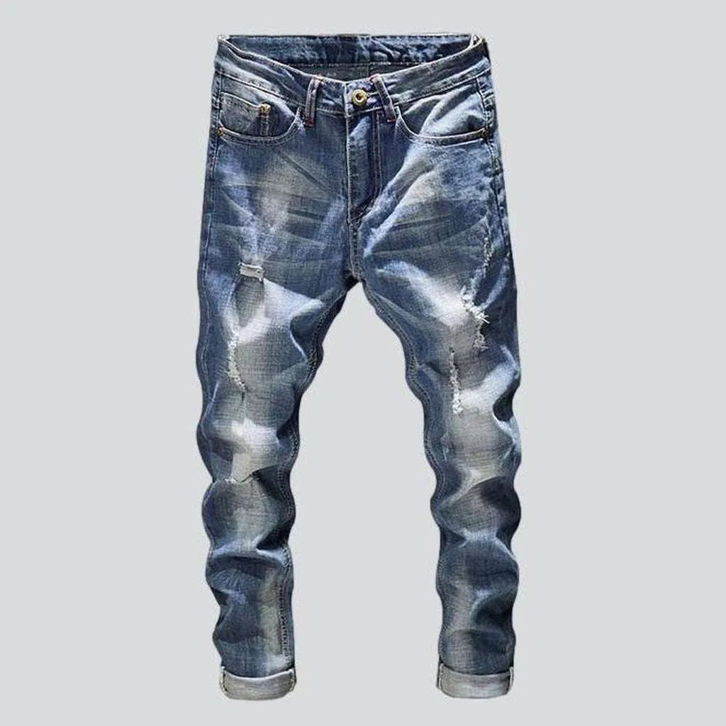 Light wash men's ripped jeans | Jeans4you.shop