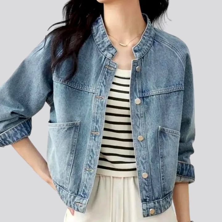 Light-wash sanded jean jacket for women | Jeans4you.shop