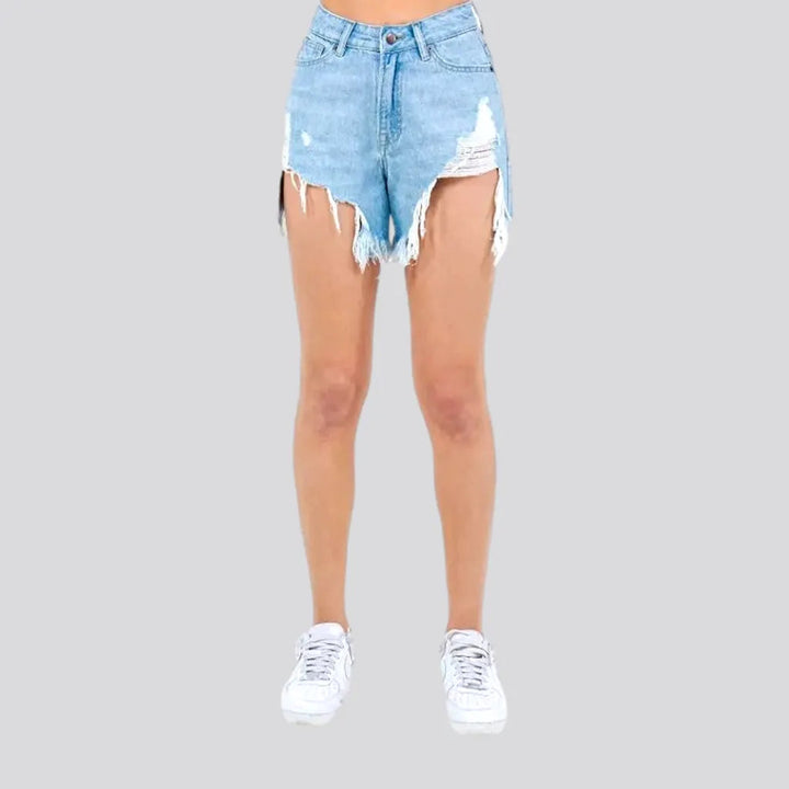 Light-wash straight denim shorts | Jeans4you.shop