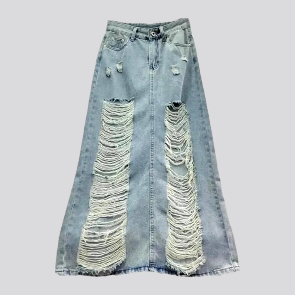 Long light-wash jean skirt
 for ladies | Jeans4you.shop