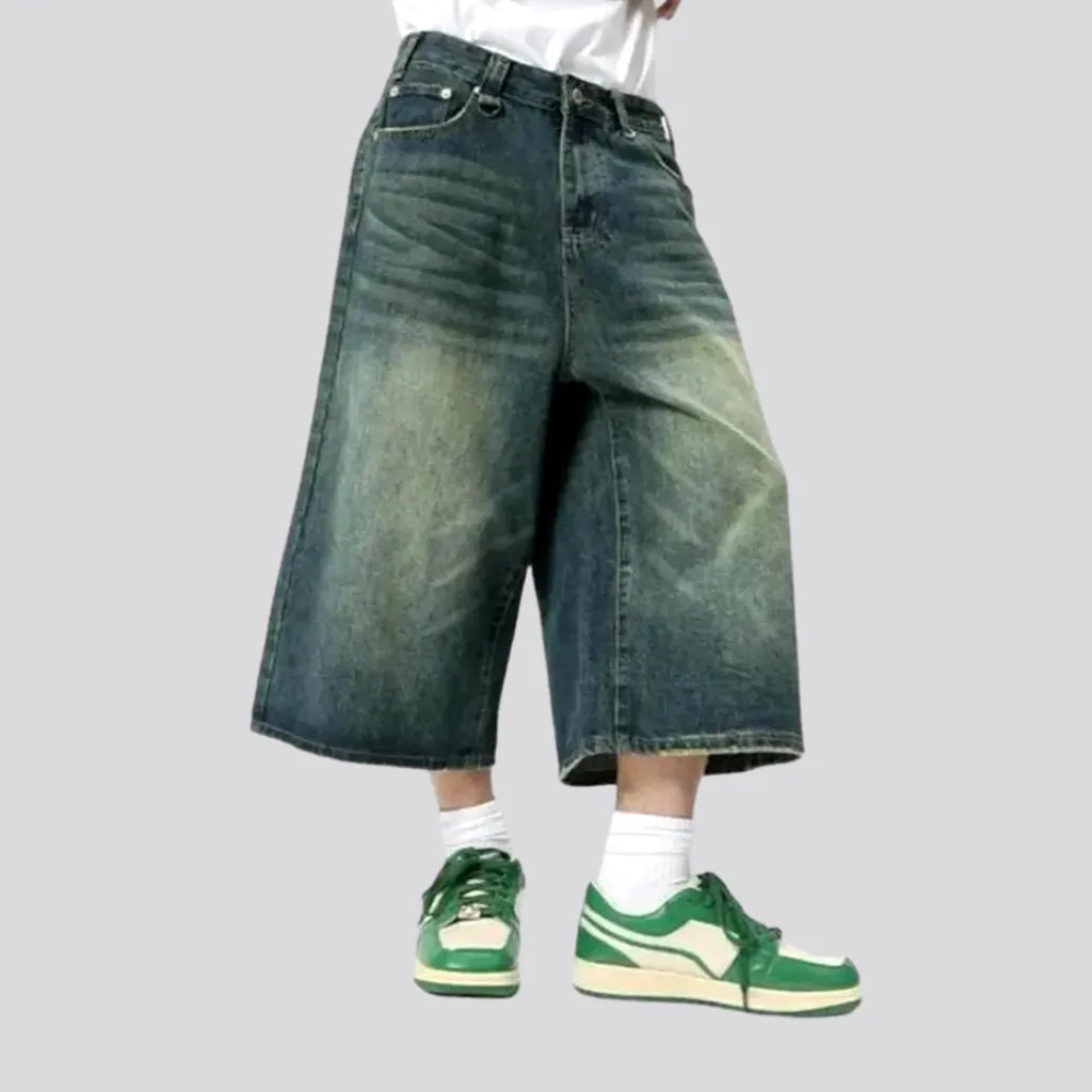 Medium-wash high-waist jeans shorts
 for men | Jeans4you.shop
