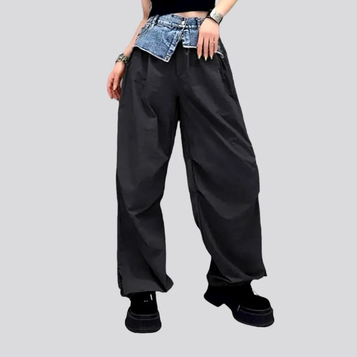 Mixed-fabrics women's denim pants | Jeans4you.shop