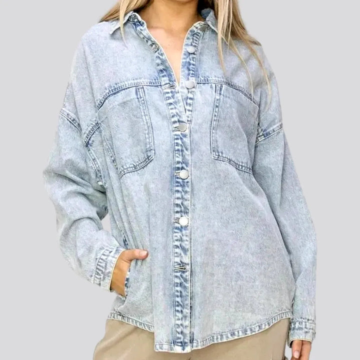 Oversized grunge denim shirt for women | Jeans4you.shop