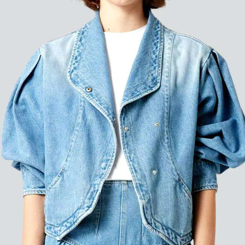Puff sleeves 90s denim blazer
 for women | Jeans4you.shop