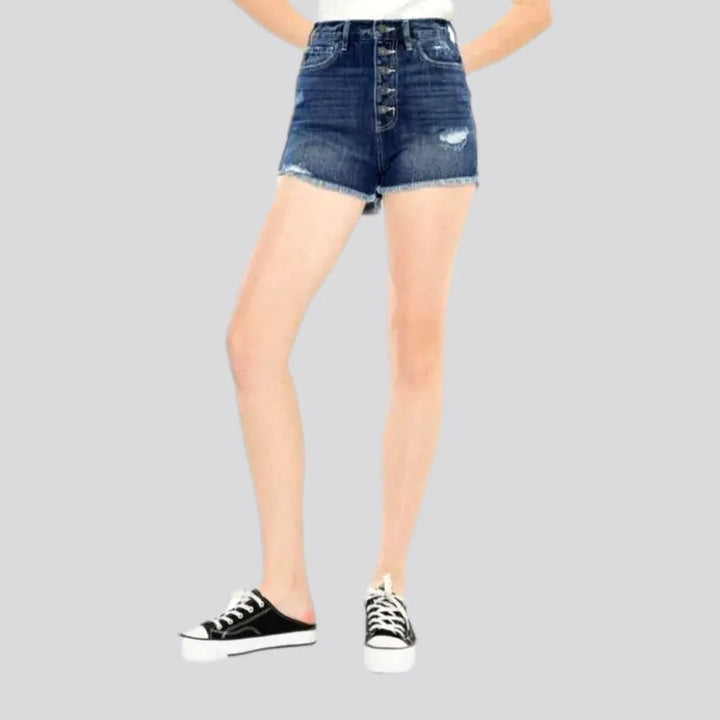 Raw-hem grunge denim shorts for women | Jeans4you.shop