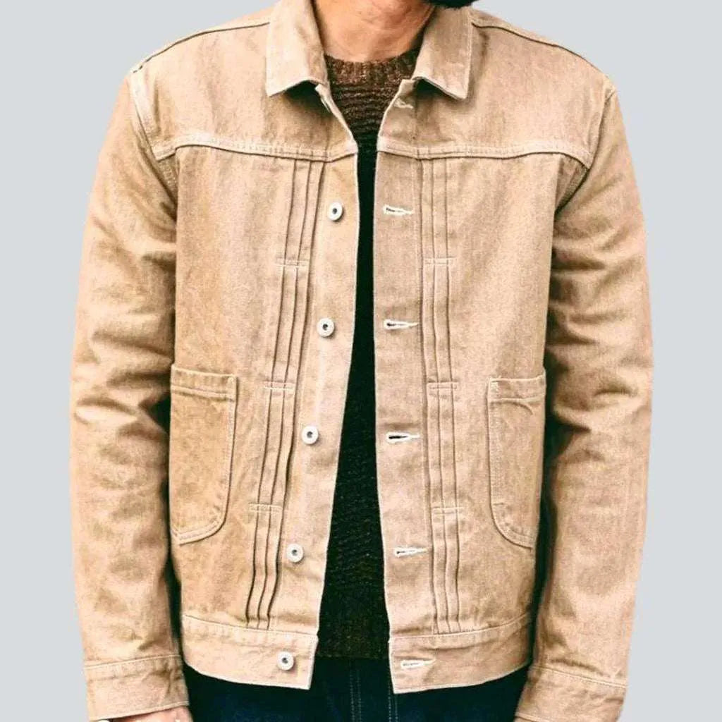 Roomy pocket self-edge jeans jacket
 for men | Jeans4you.shop
