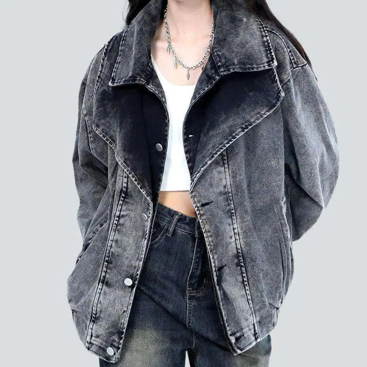 Rubber hem women's jeans jacket | Jeans4you.shop