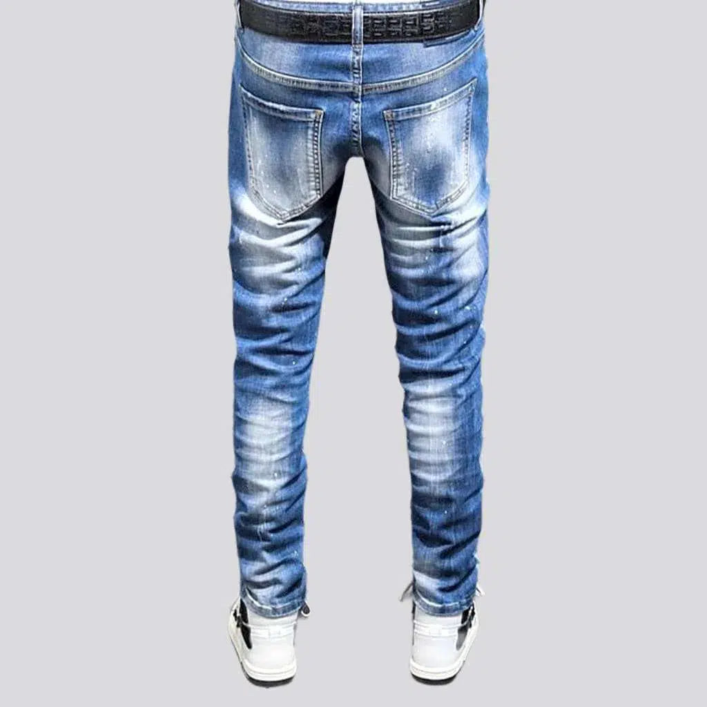 Whiskered men's skinny jeans