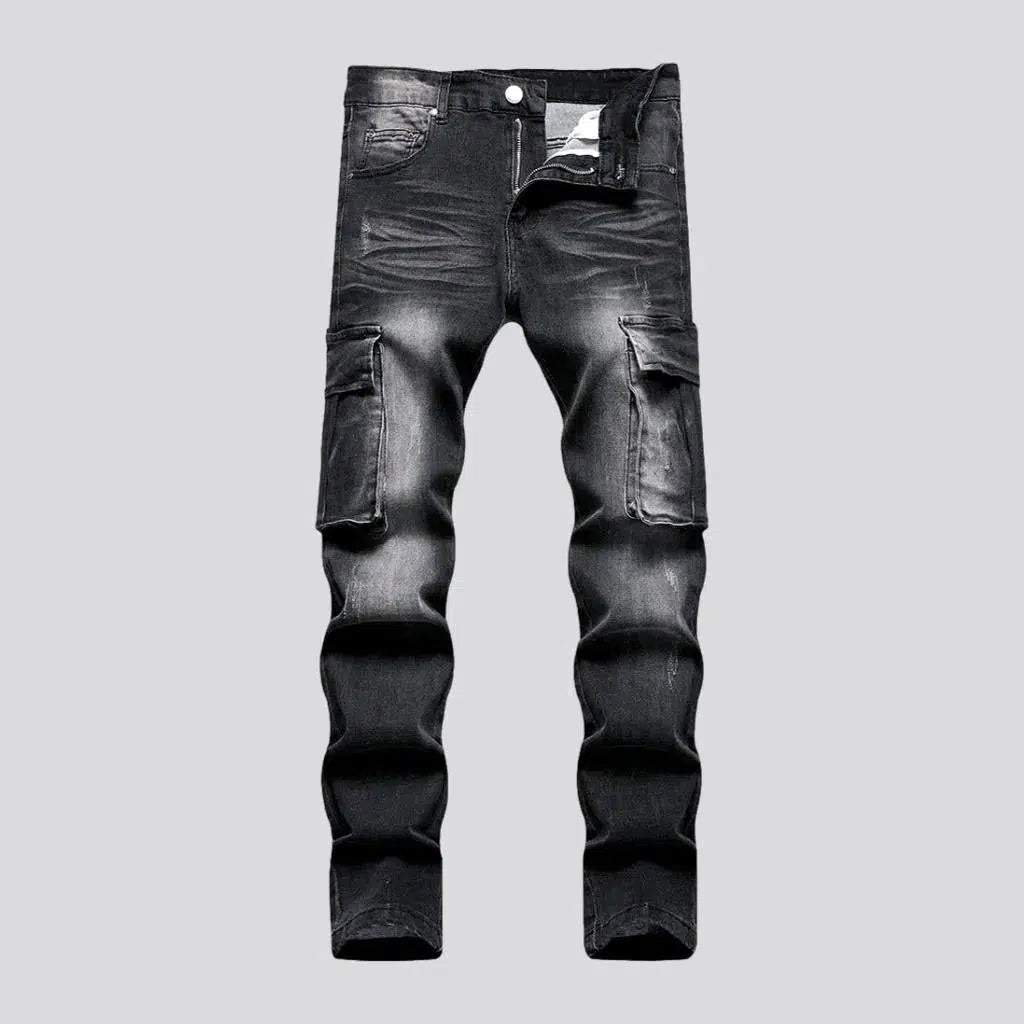 Sanded men's cargo jeans | Jeans4you.shop