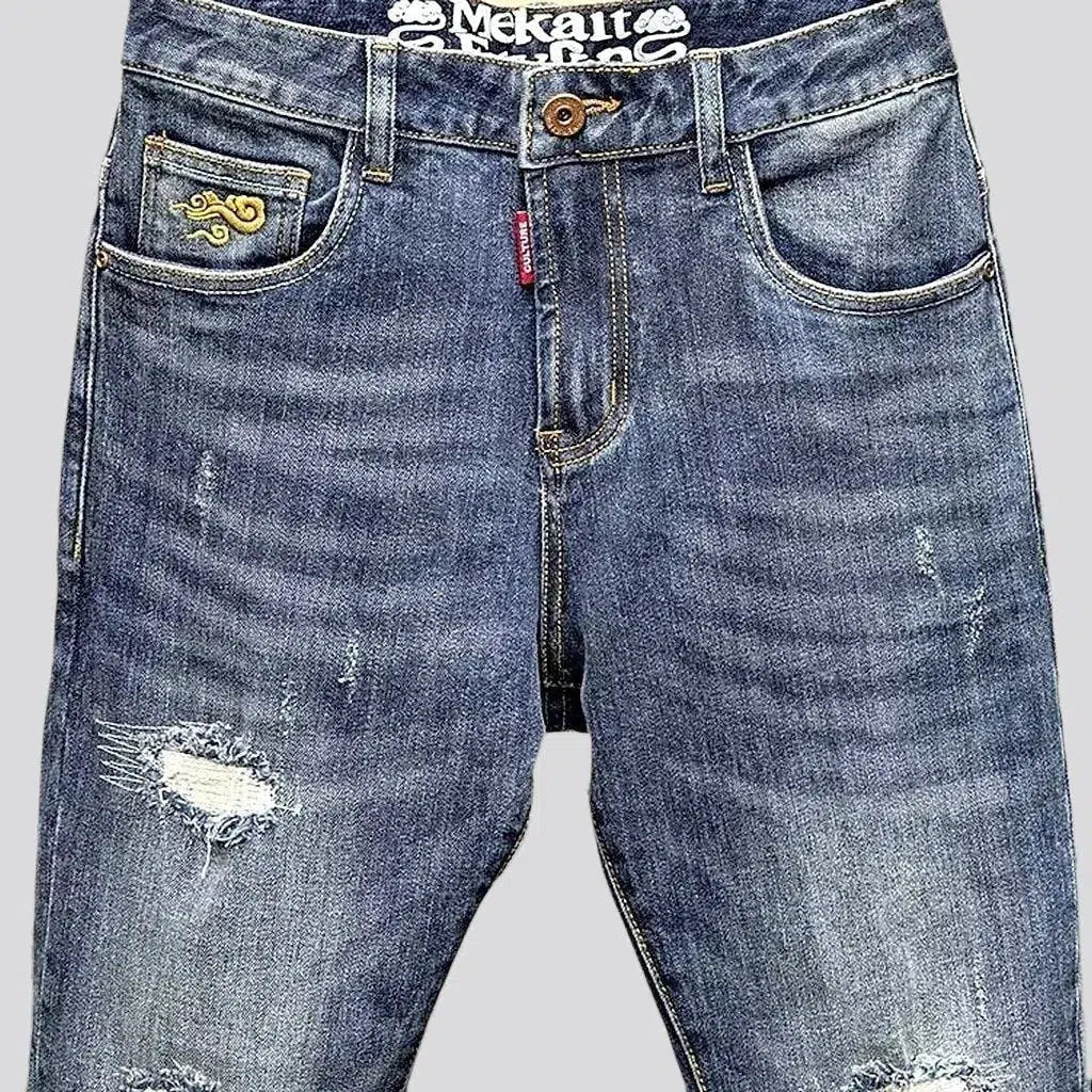 Whiskered men's vintage jeans