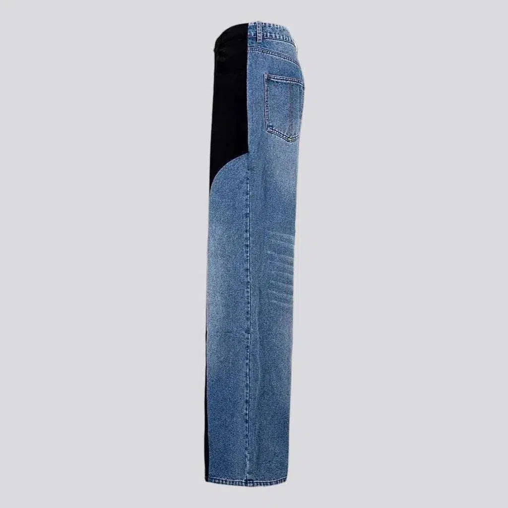 Wide-leg women's fashion jeans