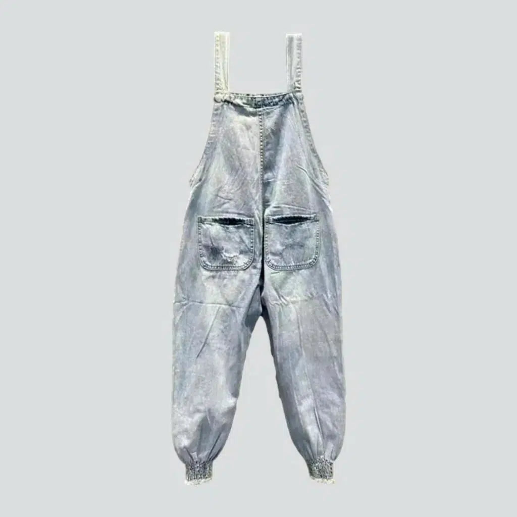 Loose women's denim jumpsuit