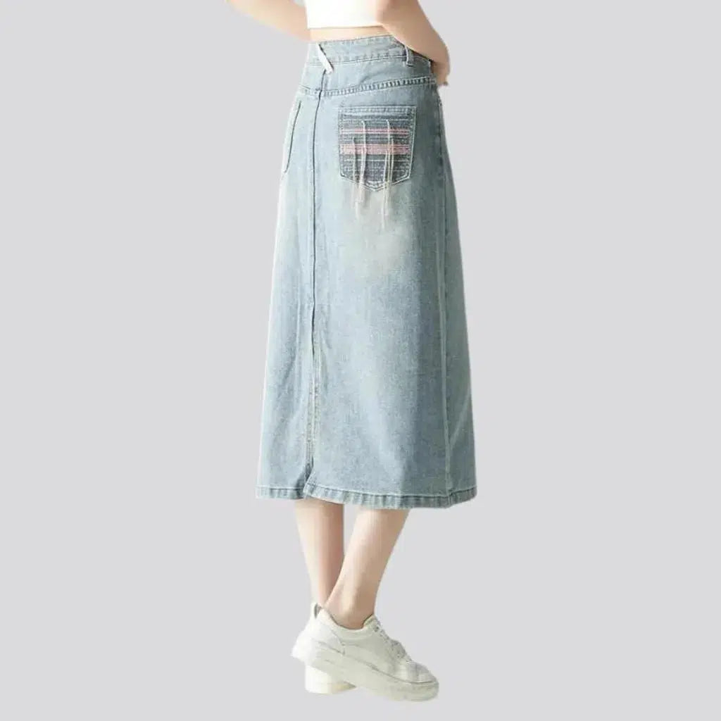 High-waist fashion jean skirt
 for women