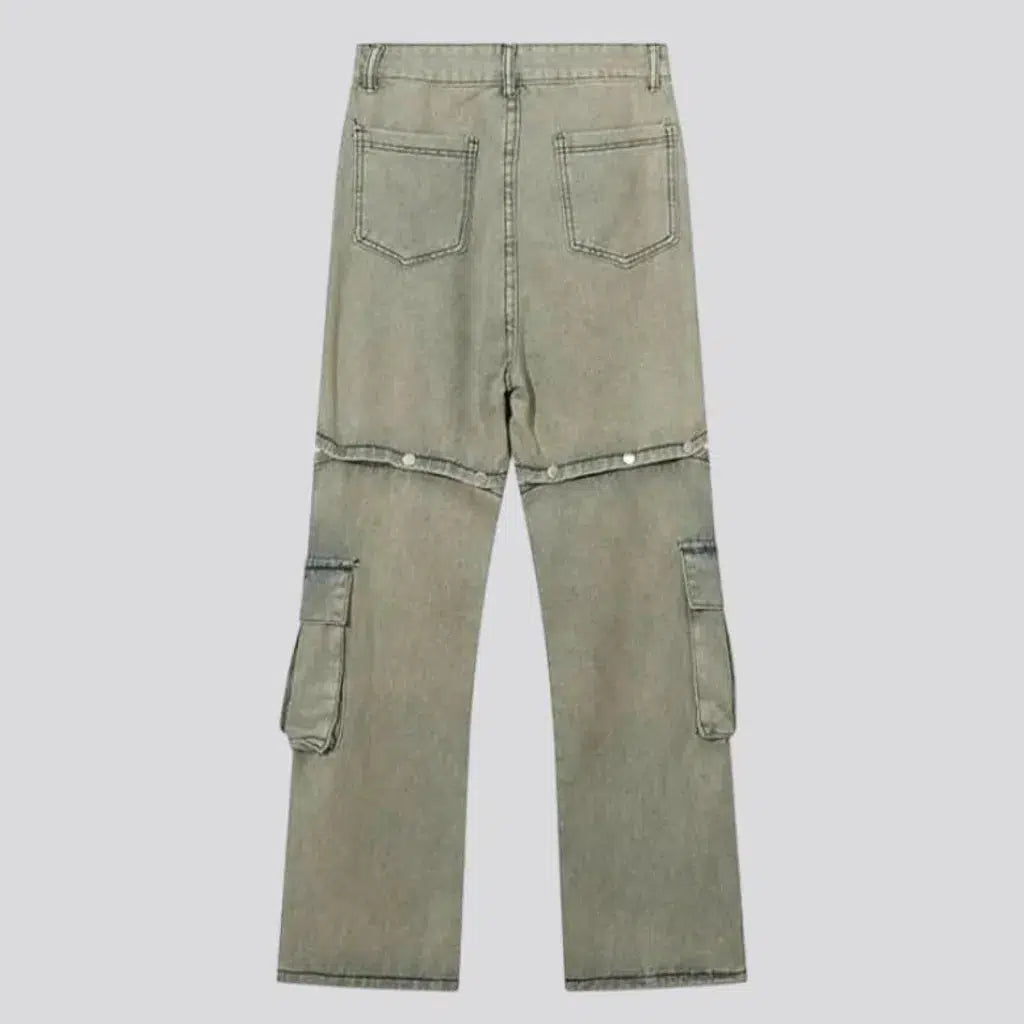 Baggy men's yellow-cast jeans