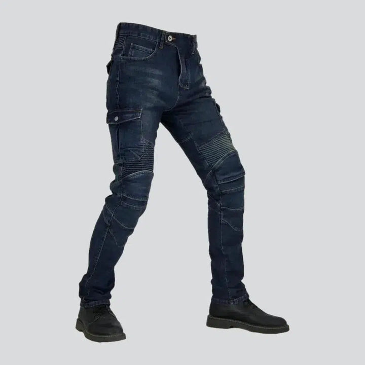 Color cargo men's riding jeans