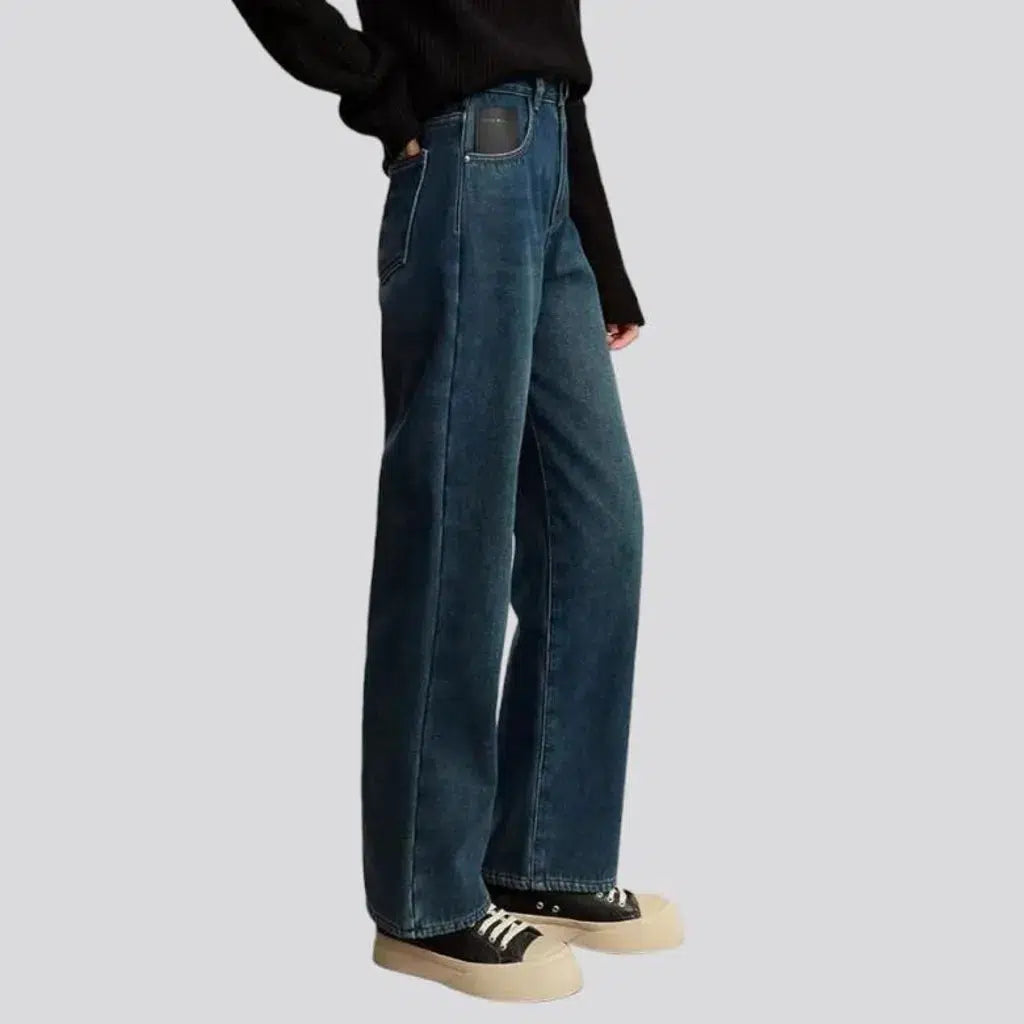 High-waist women's wide-leg jeans