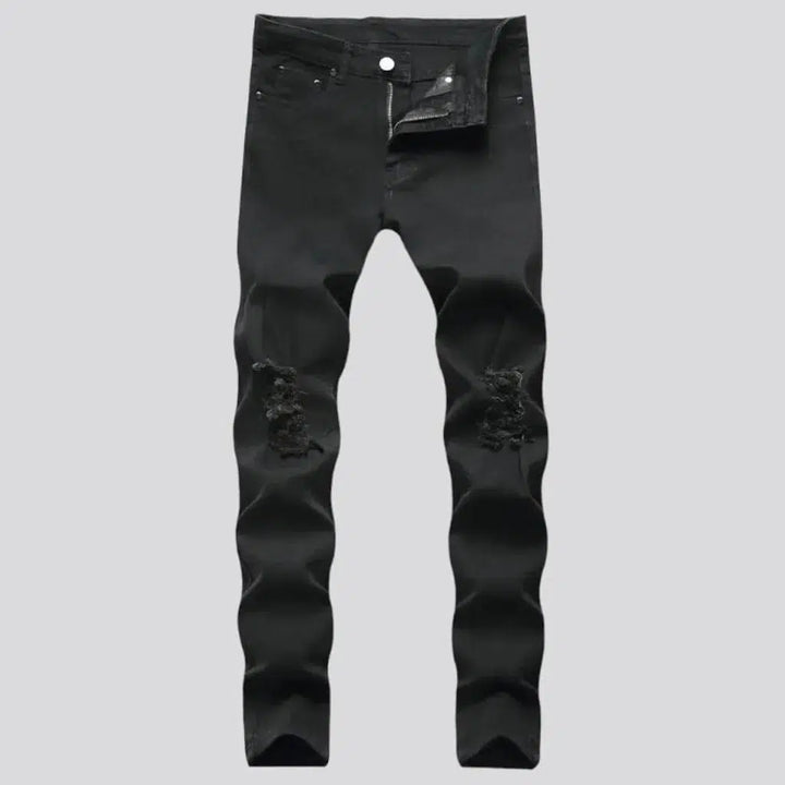 Black men's grunge jeans