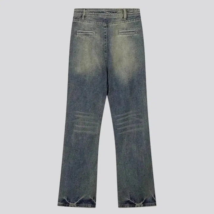 Y2k men's diagonal-seams jeans