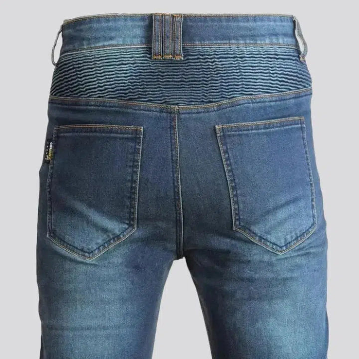 Mid-waist vintage men's moto jeans