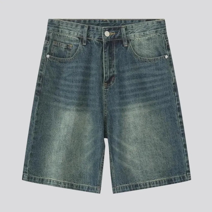 Sanded men's jeans shorts