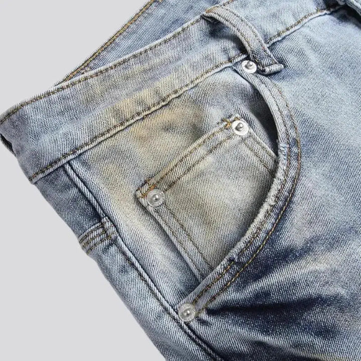 Light-wash painted jeans
 for men