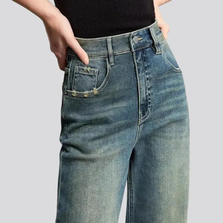 Whiskered women's y2k jeans