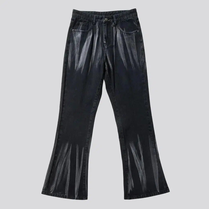 Baggy men's painted jeans