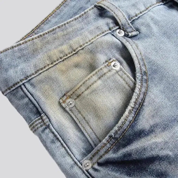 Light-wash painted jeans
 for men