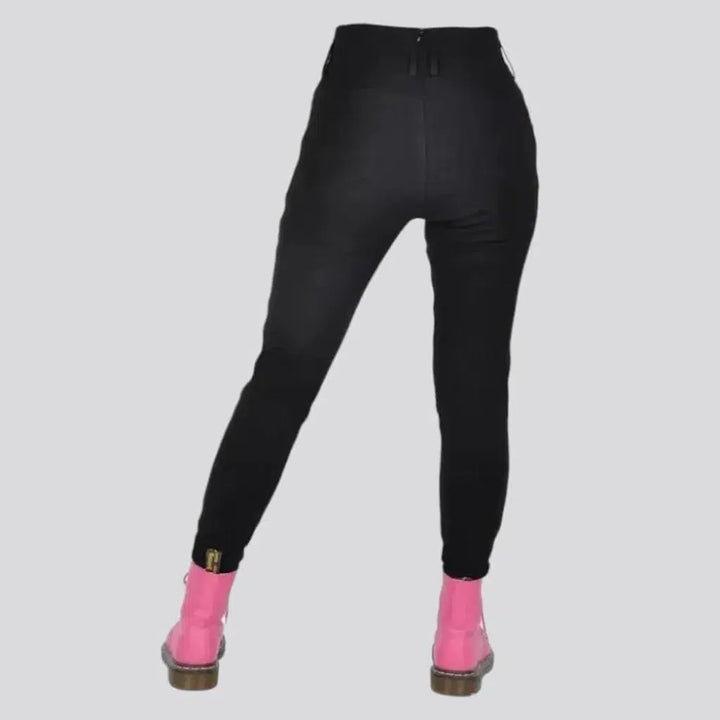 Skinny moto denim pants
 for women