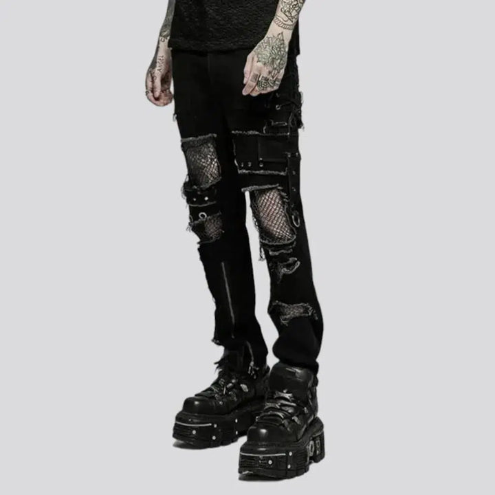 Gothic men's slim jeans