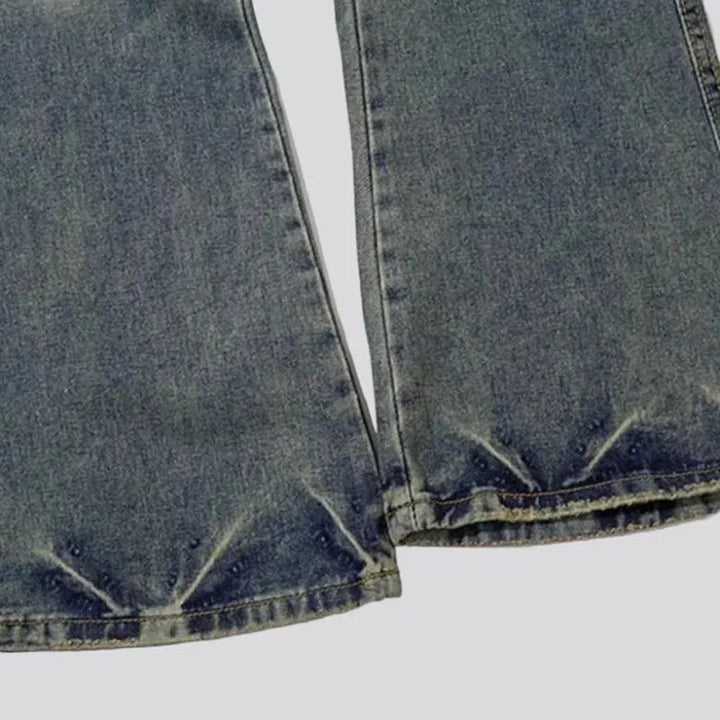 Y2k men's diagonal-seams jeans