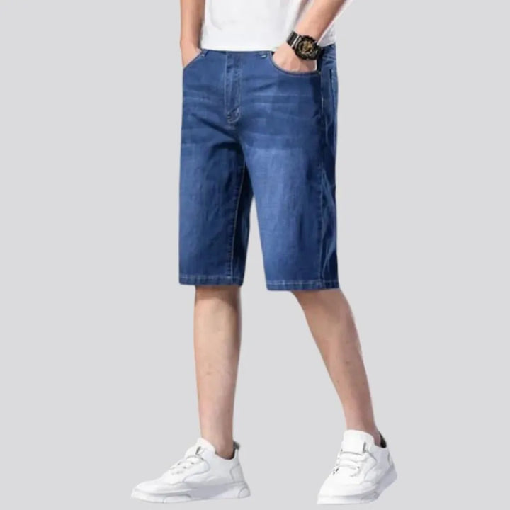 Thin straight men's jean shorts