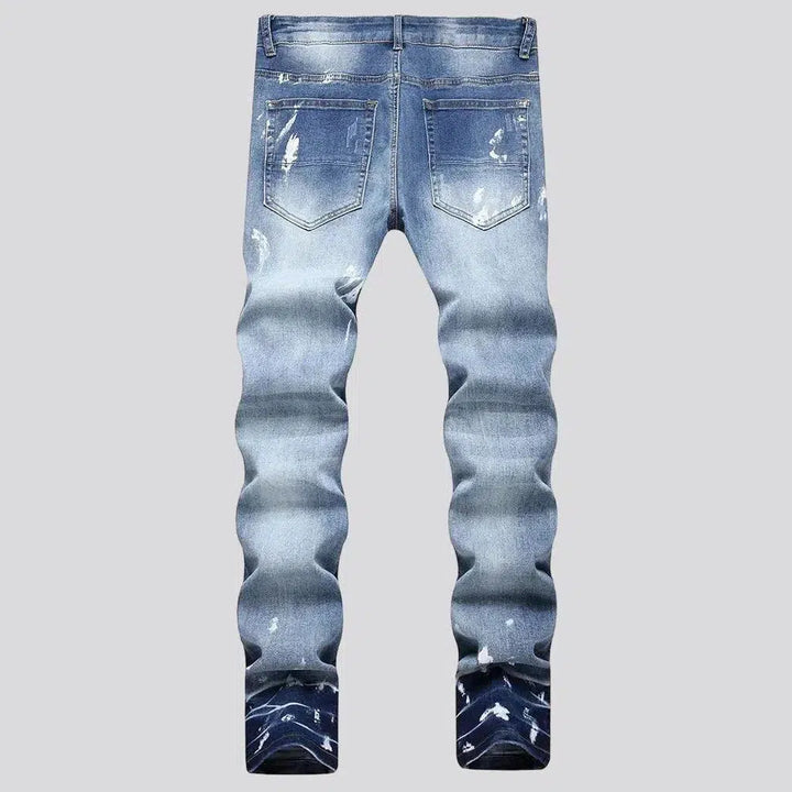 Grunge sanded jeans
 for men