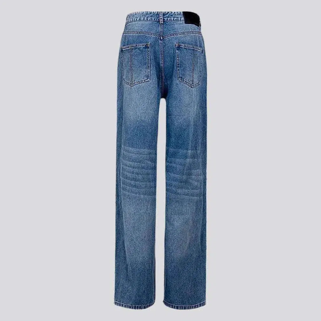 Wide-leg women's fashion jeans