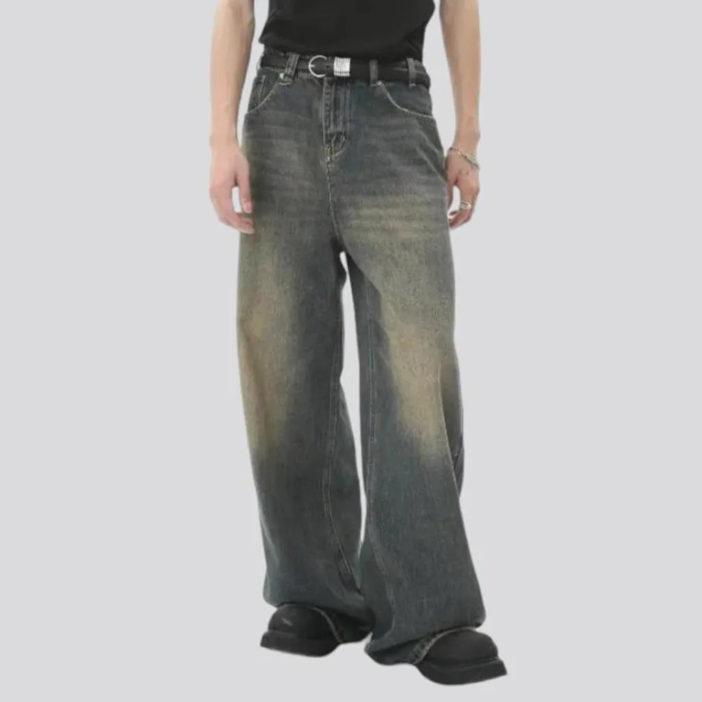 Ground men's stonewashed jeans