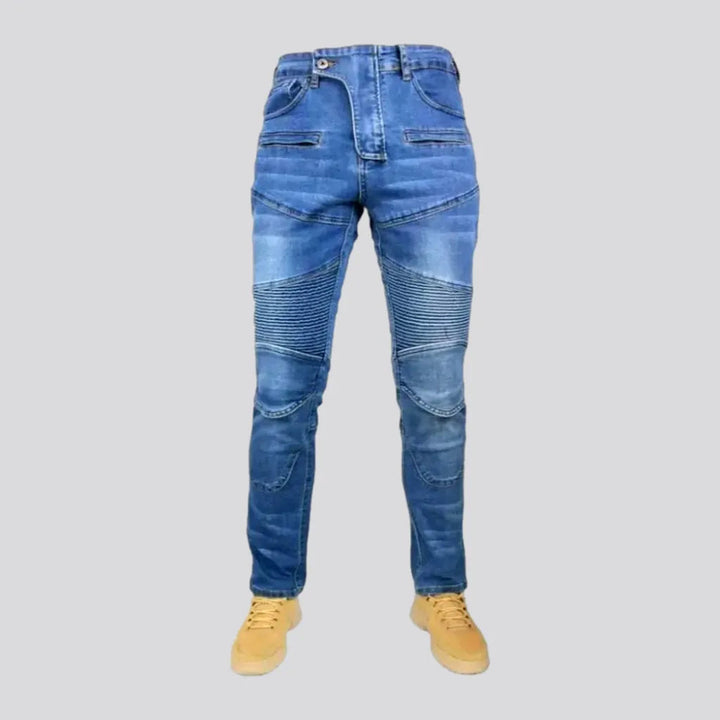 Stonewashed back men's riding jeans | Jeans4you.shop