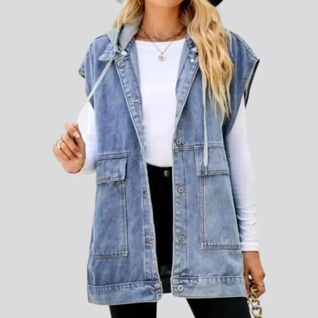 Stonewashed women's denim vest | Jeans4you.shop