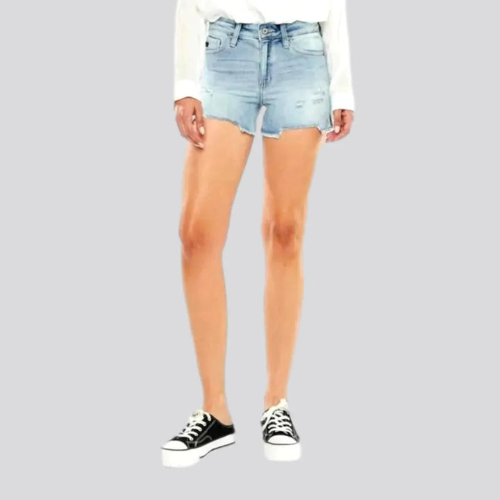 Straight tall-waisted jean shorts for ladies | Jeans4you.shop