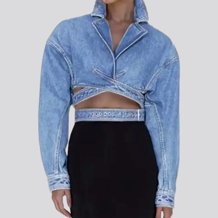 V-neck women's denim jacket | Jeans4you.shop