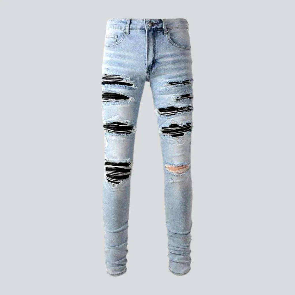 Vintage black men's patch jeans | Jeans4you.shop