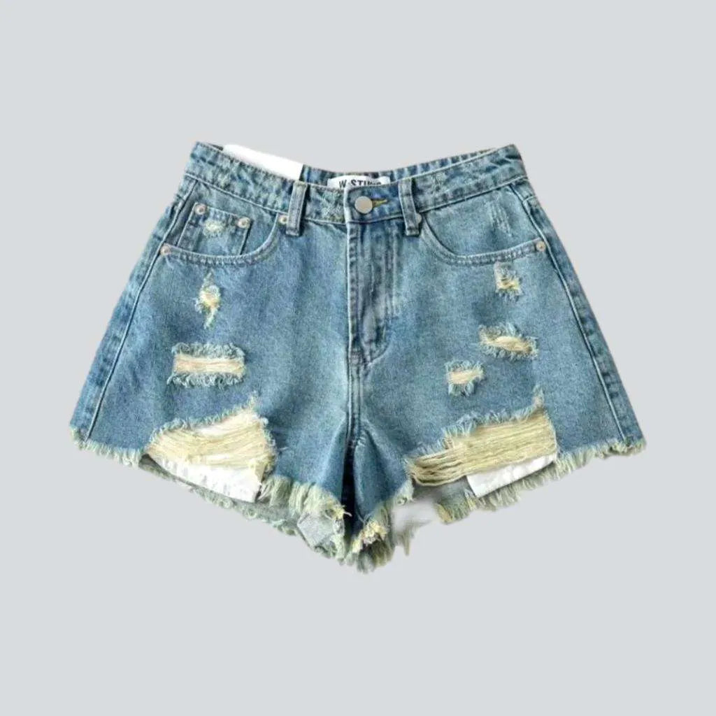 Y2k fashion distressed denim shorts | Jeans4you.shop