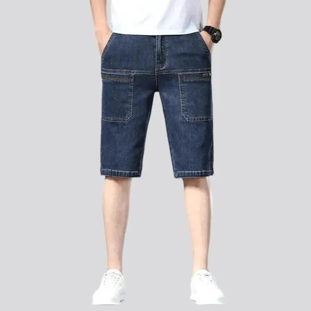 Knee-length fashion denim shorts for men