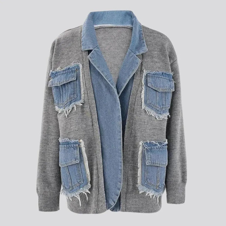 Oversized women's jean cardigan