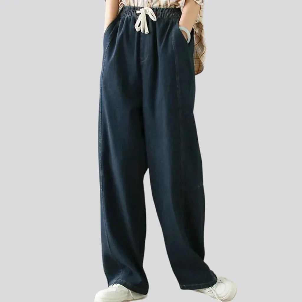 Sanded vintage women's denim pants